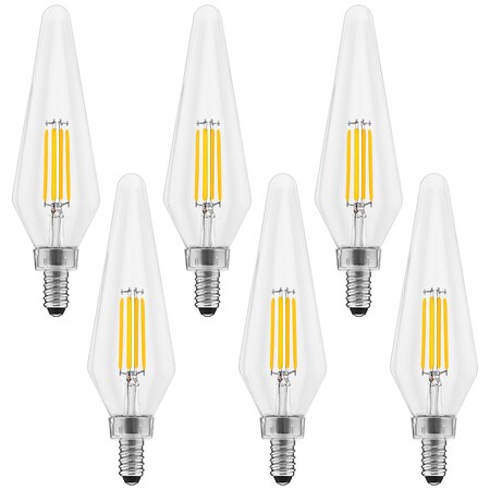 Luxrite HX10.5 LED Light Bulbs 4.5W 60W Equivalent 500LM 2700K Warm White Dimmable E12 Base, 6PK LR21670-6PK